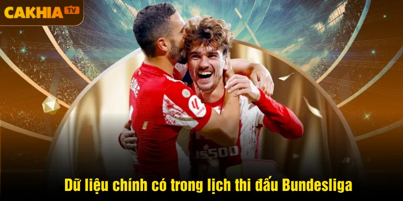 Dữ liệu chính có trong lịch thi đấu Bundesliga