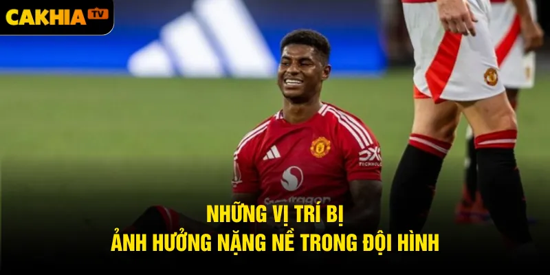 Những vị trí bị ảnh hưởng nặng nề trong đội hình